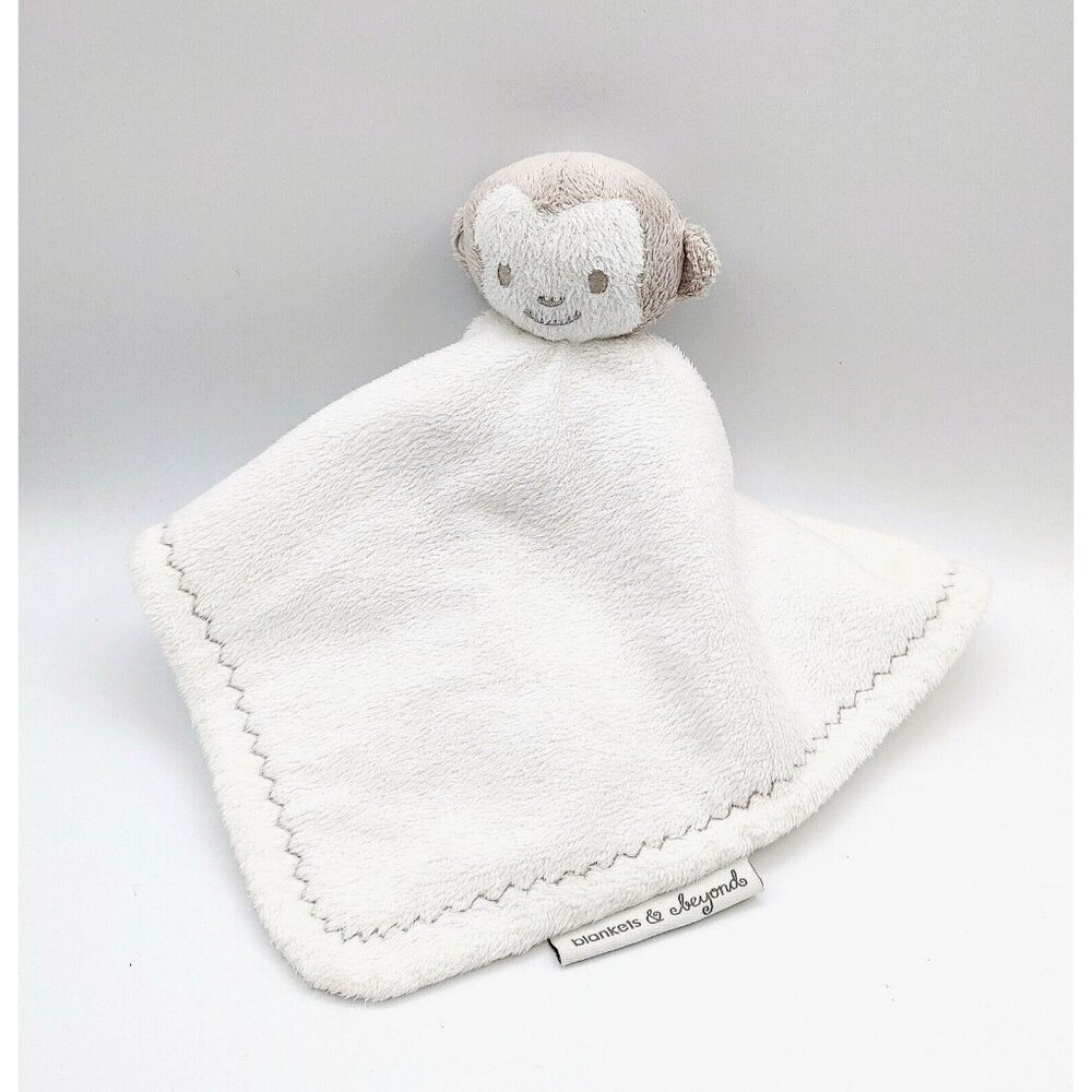 Blankets & Beyond White Security Blanket Lovey Gray Monkey